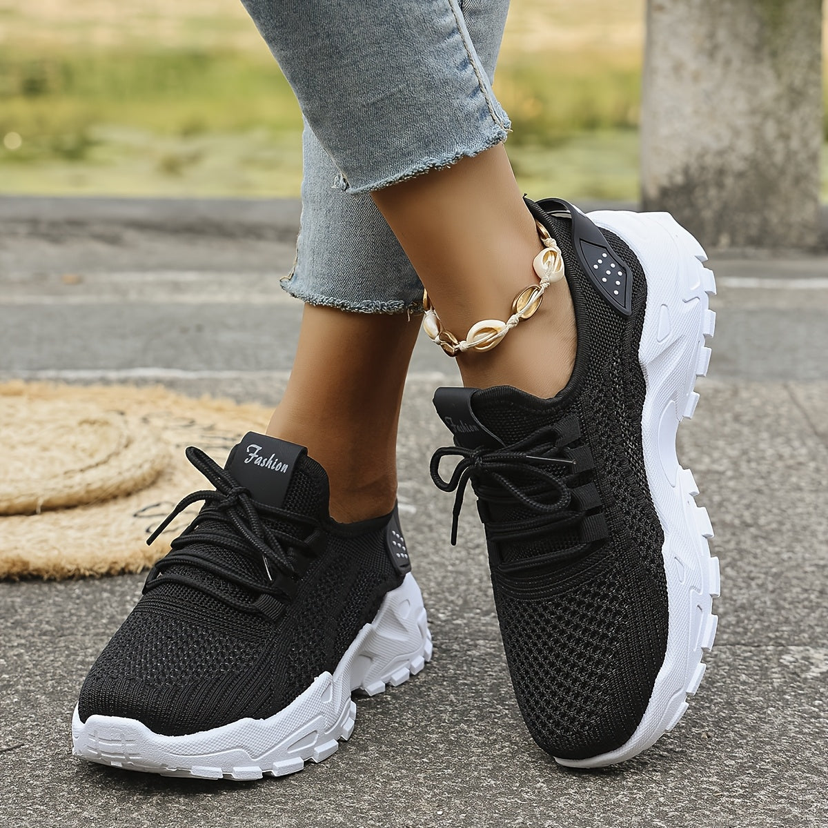 Women's Spring Summer Breathable Slip-On Sneakers Low-Top Casual Shoes