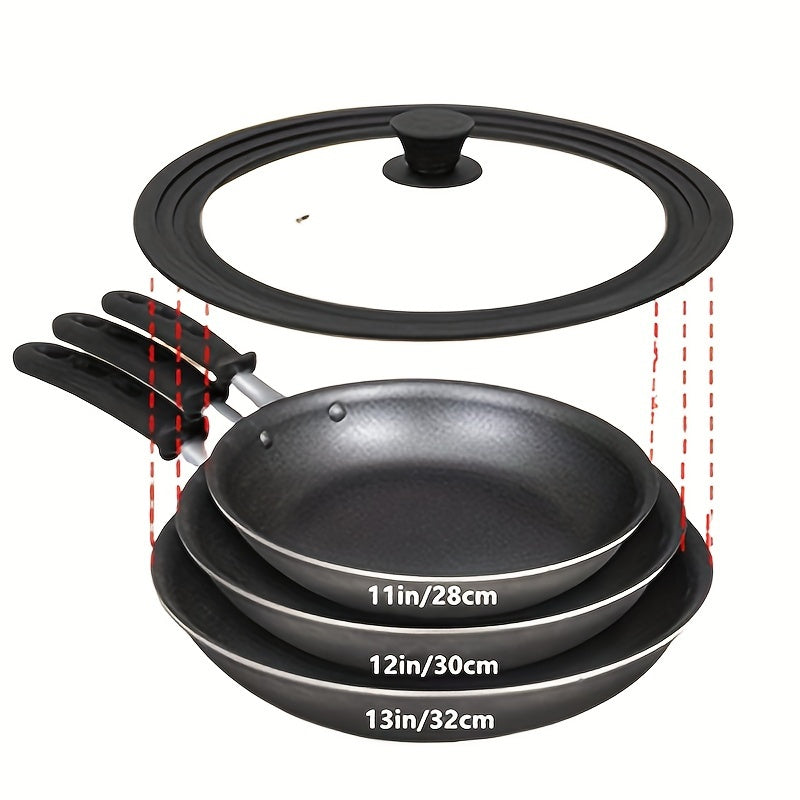 Universal Glass Pot Lid with Silicone Rim for 15.24cm to 33.02cm Cookware
