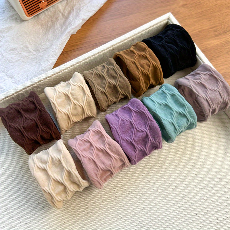 Women's Hair Scrunchies Soft Stretchy Fabric Non-Slip Wide Colorful Elastic Bands