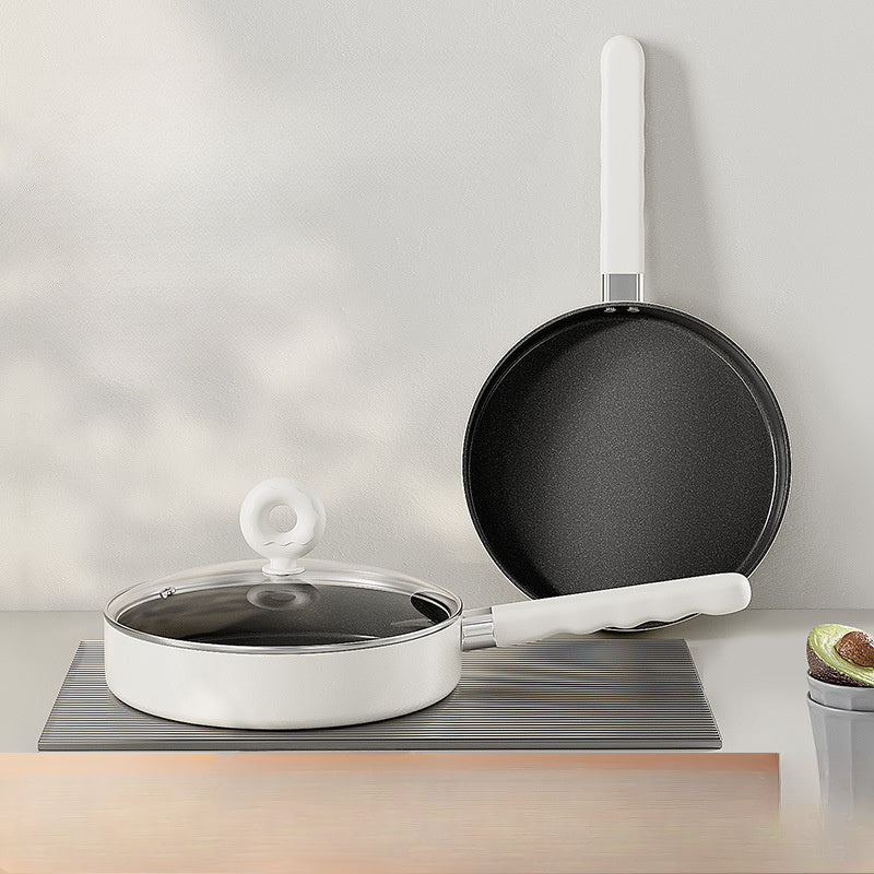 Set of Two Non-Stick Frying Pans with Lids, Multi-Functional Kitchen Cookware Set