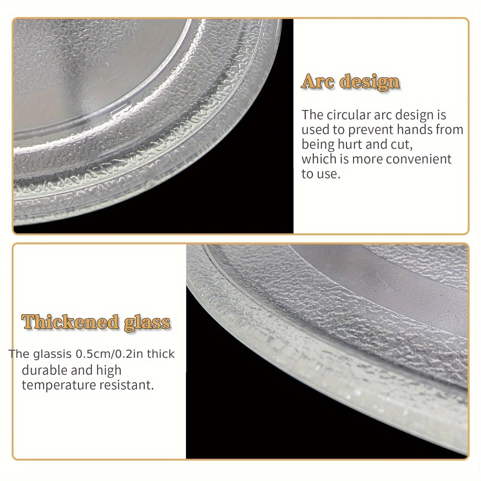 Heat-Resistant Glass Microwave Turntable Plate for Kitchen and Dining