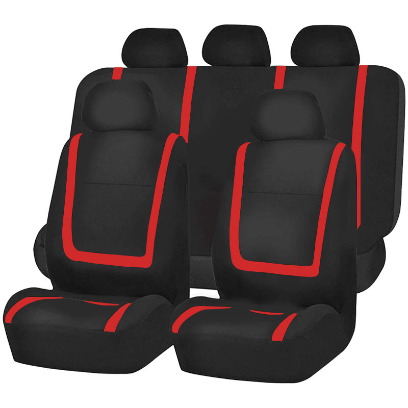 Universal Car Seat Covers Full Set Polyester Gray Purple Black Blue Red