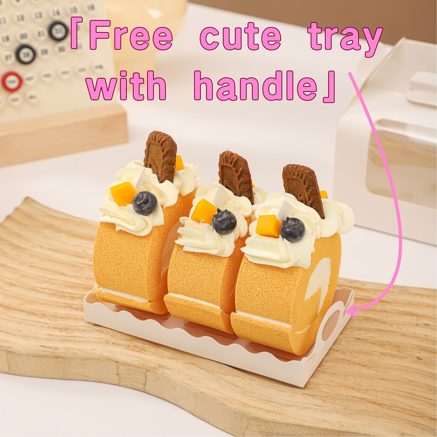 Портативные белые коробки для тортов с окном, 2 размера для выпечки и печенья