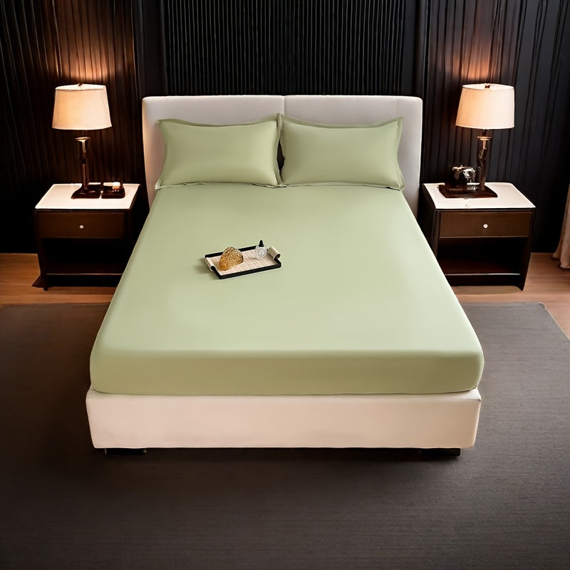 Микрофибровая простыня на резинке с глубокими карманами, гипоаллергенная, устойчивая к морщинам, белая