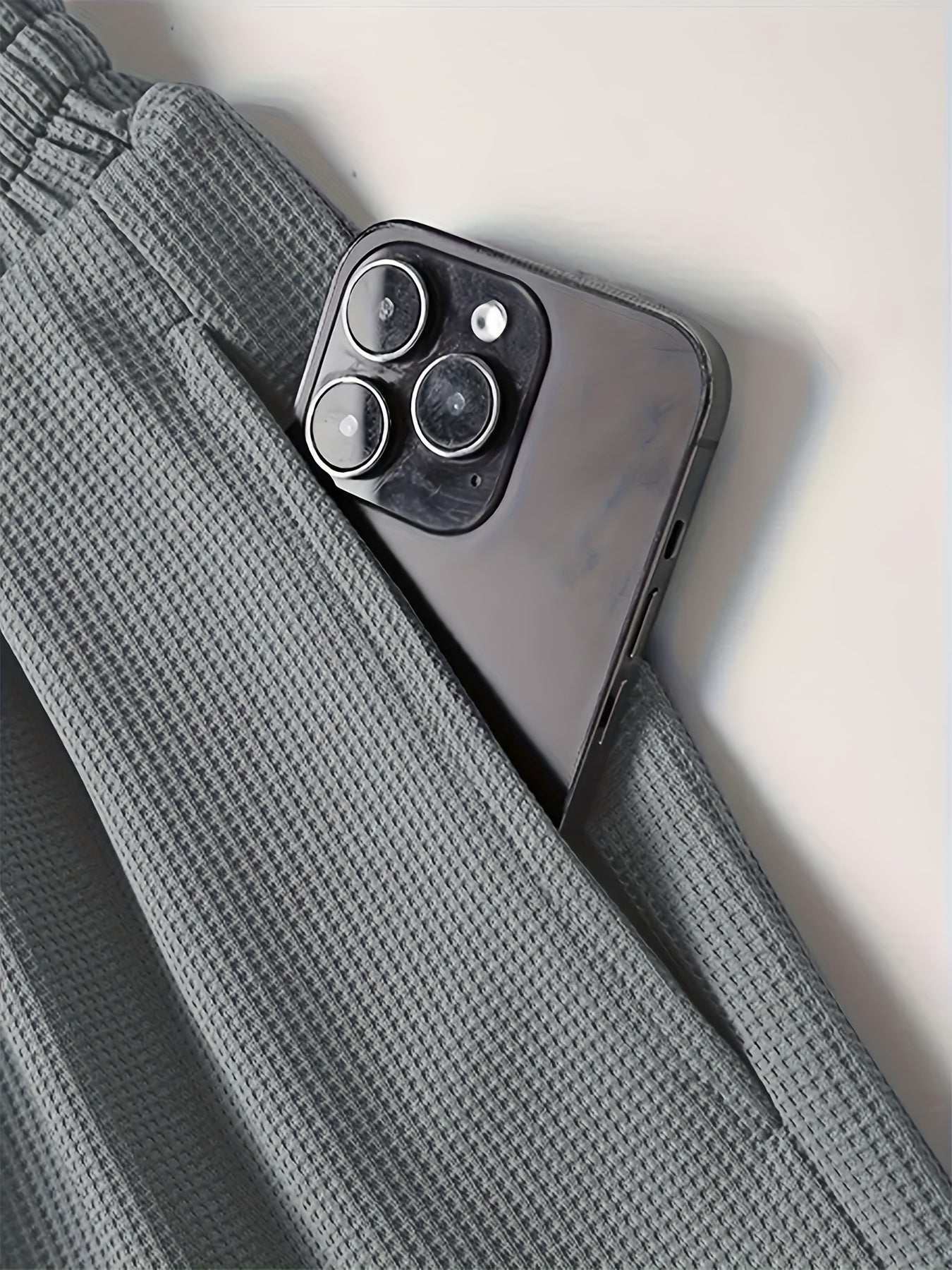 Conjunto de pijama de punto waffle para hombre, manga corta, gris y negro, poliéster, cómodo