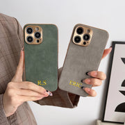 Funda personalizada para iPhone con grabado 3D, protección de cuero sintético a prueba de golpes, Plus Max Plus