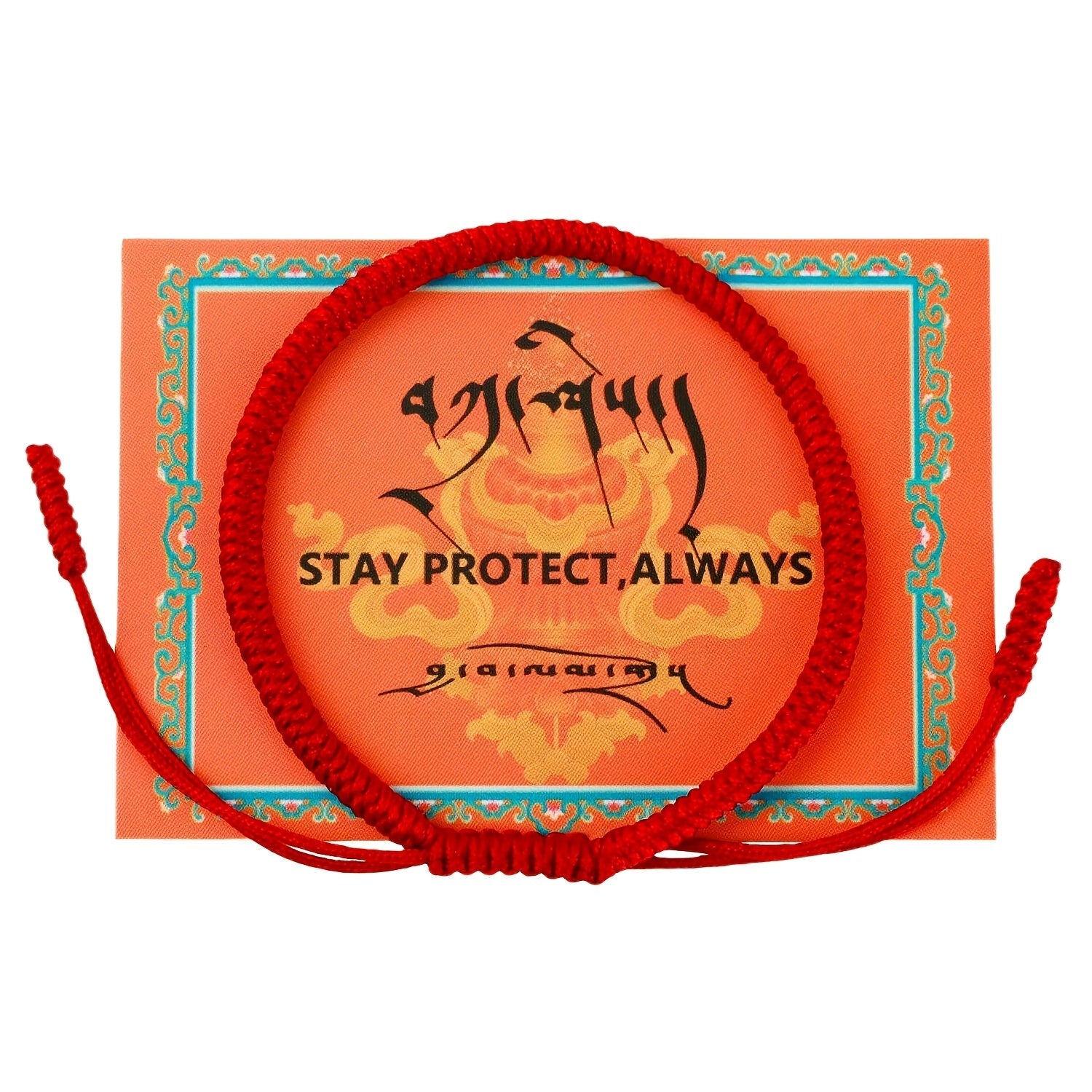 Unisex Tibetan Monk Dorje Knot Bracelet Adjustable Red String Spiritual Talisman Jewelry