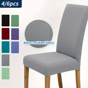 4/6pcs Water-Resistant Polyester Spandex Chair Covers with Elastic Band for Living Room