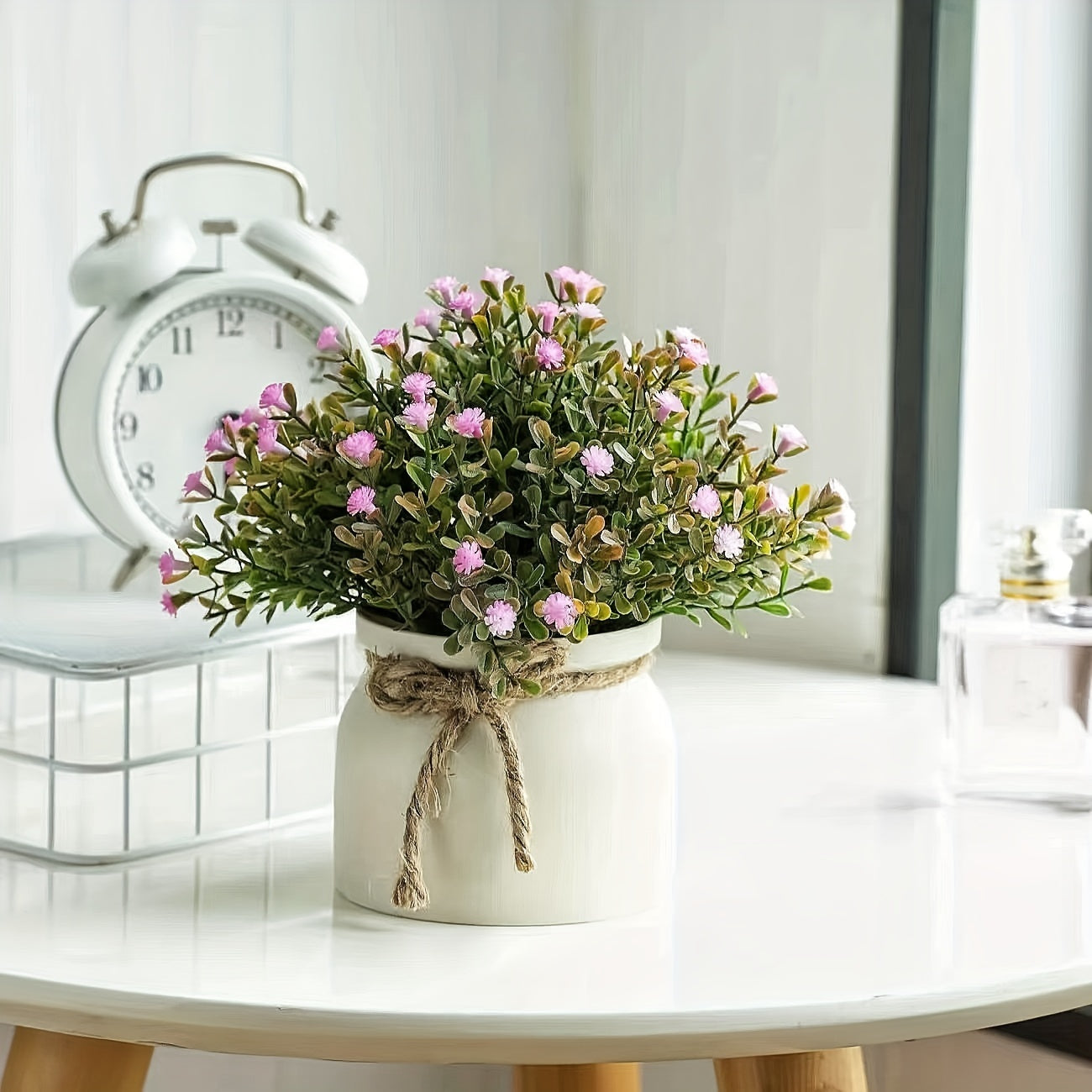 2 комплекта искусственных горшечных лаванды в макаронных горшках для внутреннего и наружного декора.