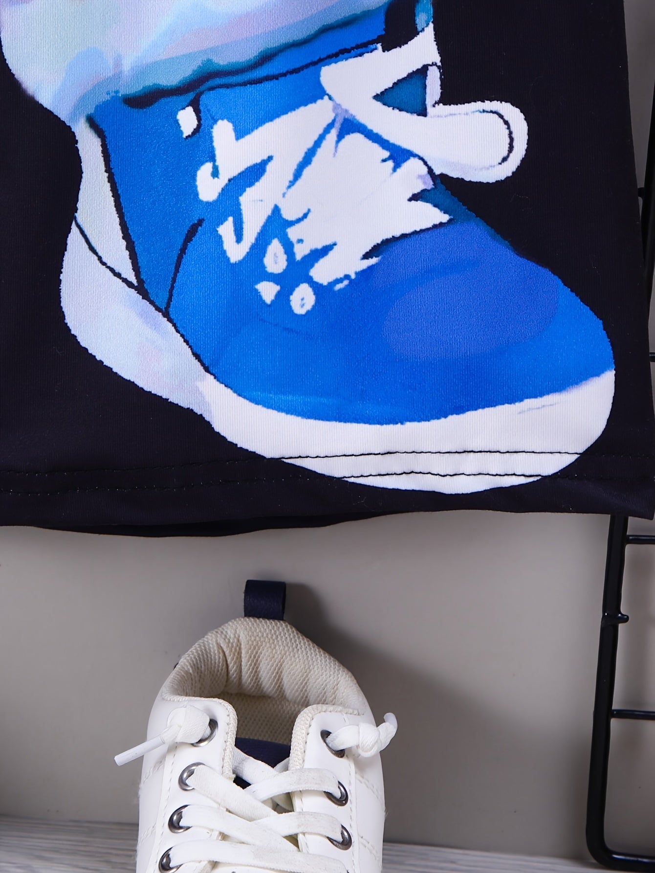 Boys Summer Casual Outfit with Bear Print Top and Shorts Polyester Spandex