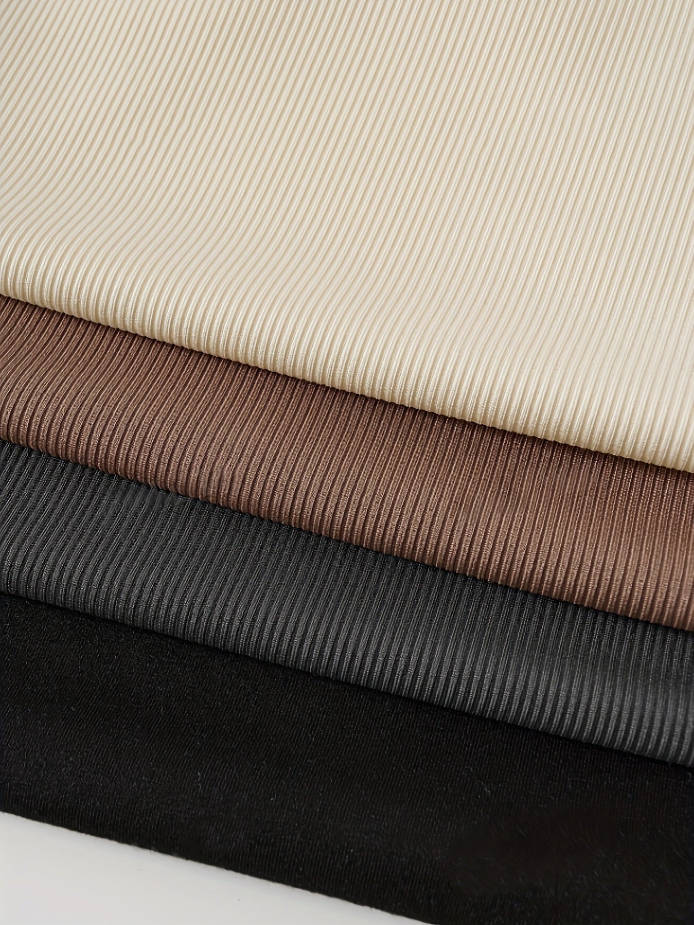 Conjunto de 4 bodies de punto acanalado para mujer sin mangas, elástico, para todas las estaciones, negro, gris, marrón, beige