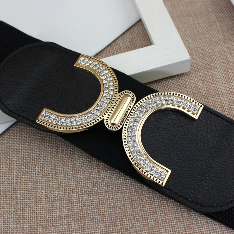 Women’s Rhinestone Buckle Corset Belt for Jeans Pants Dresses