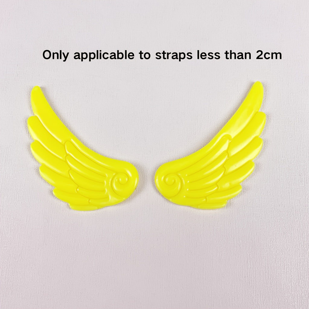 Unisex Shoe Charms Angel Wings PVC Removable Heel Decorations Fits Up to 2cm