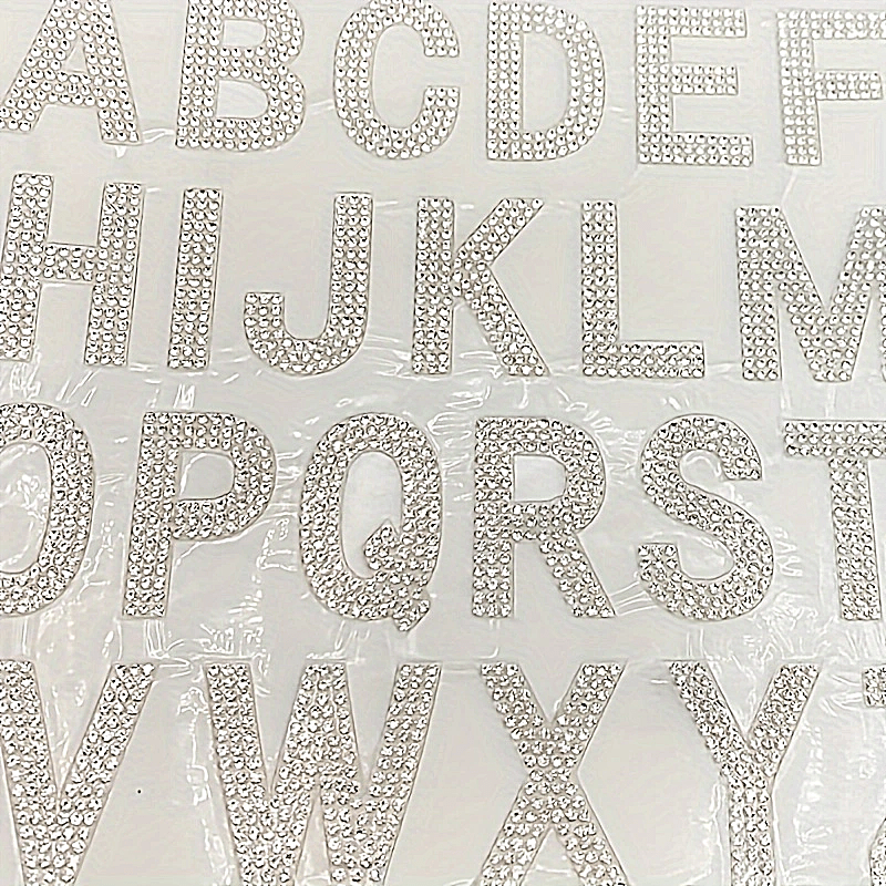 26 Pieces Self-Adhesive Silver Rhinestone Letters A-Z for DIY Clothing Shoes Hats Car Decor