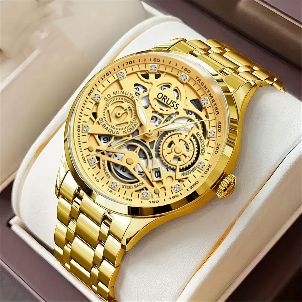 Men's Classic Style Hollow Set Design Watch with Handsome Dial