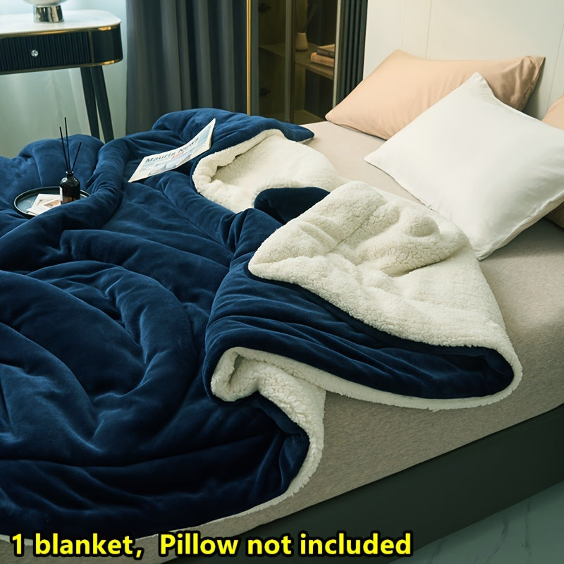 Double Layer Milk Velvet and Lamb Velvet Blanket for Indoor and Outdoor Use