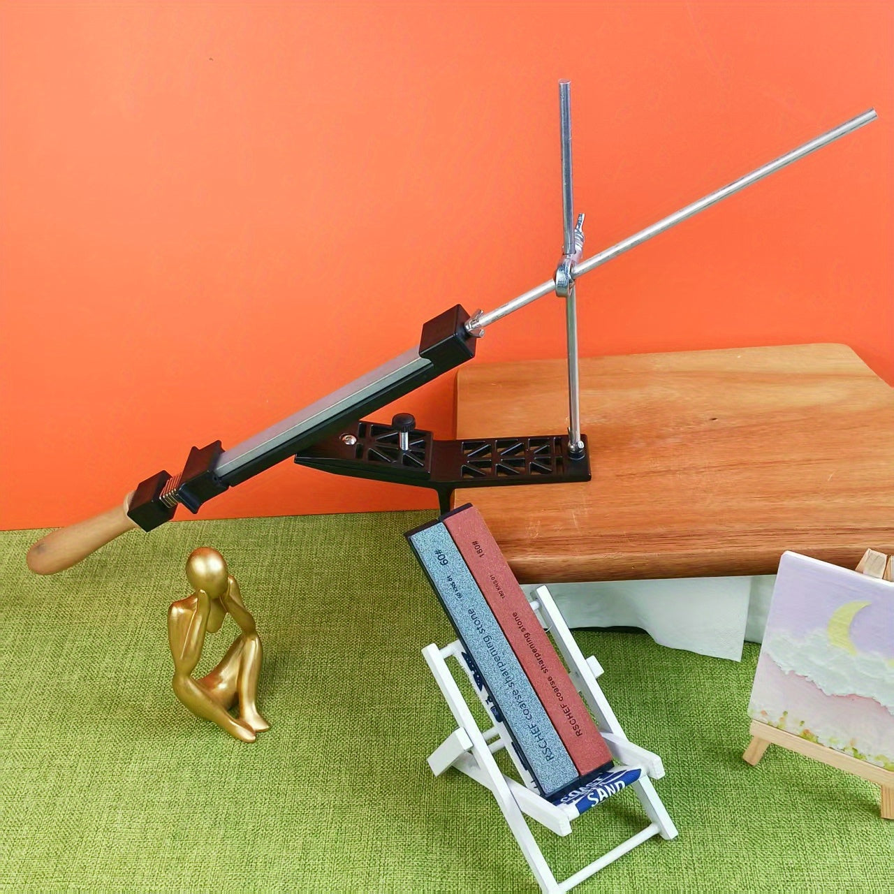 Mehmonxonalar va uylar uchun oshxona foydalanishi uchun qattiq, nozik va polirovka aksessuarlari bilan professional statik burchakli pichoq silliqlash tizimi.