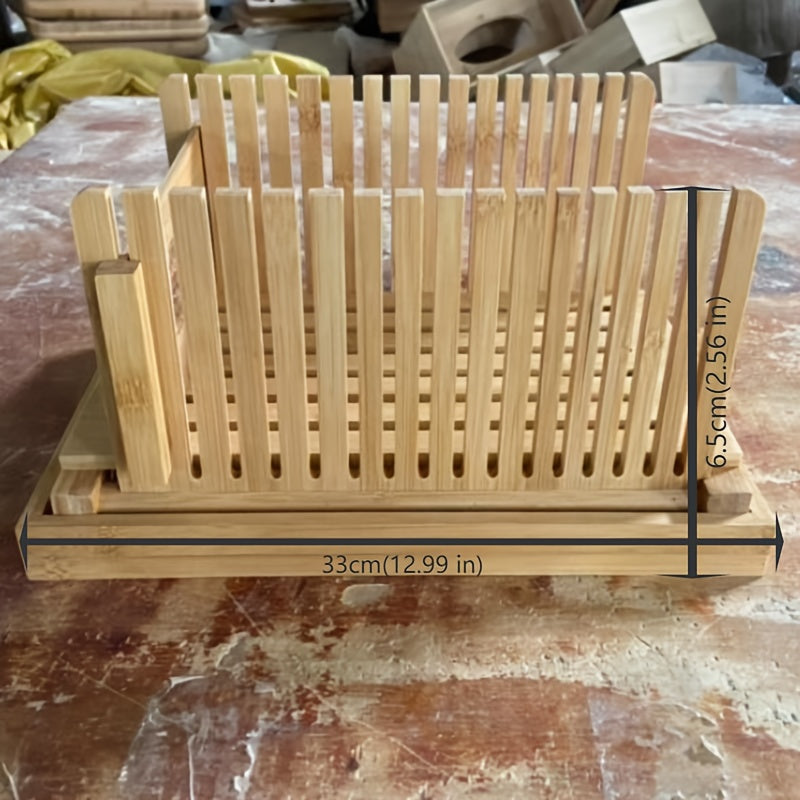 Adjustable Bamboo Bagel Slicer Foldable Bread Cutter for Homemade Bread Perfect Slices