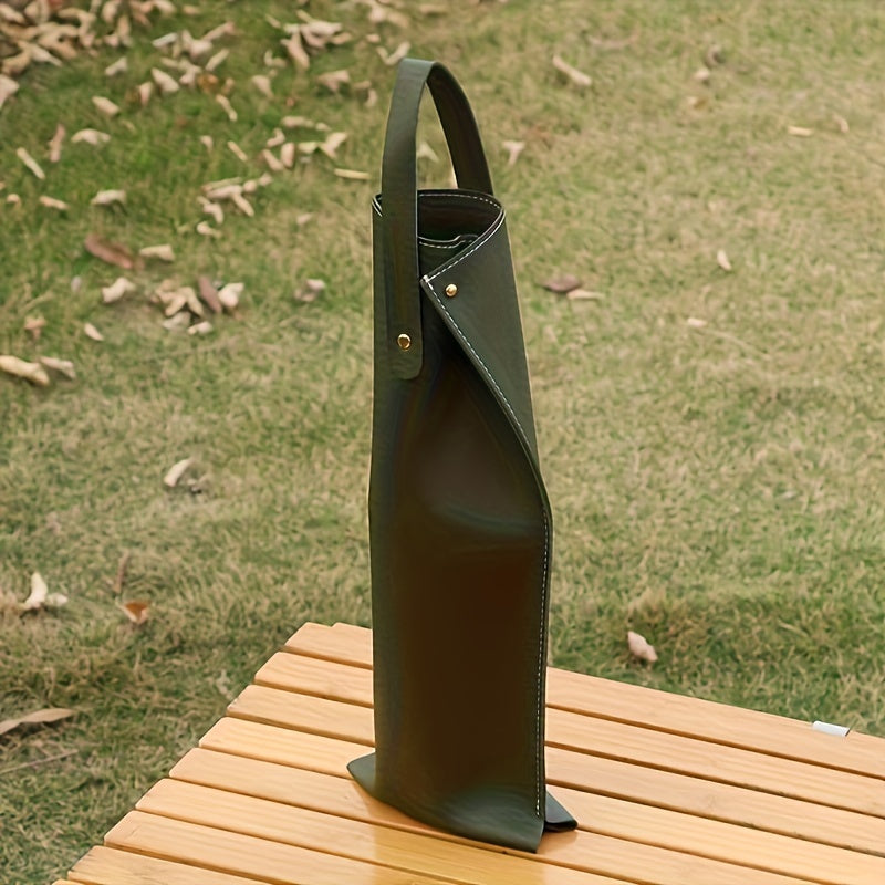 Leather Wine Bottle Bag with Snap Closure, Gift for Wine Lovers, Travel Accessory