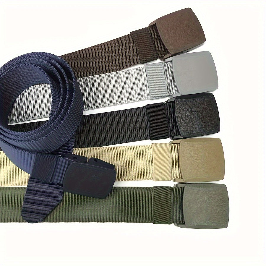 Nylon Belt Hypoallergenic Black Casual Outdoor Buckle for Men