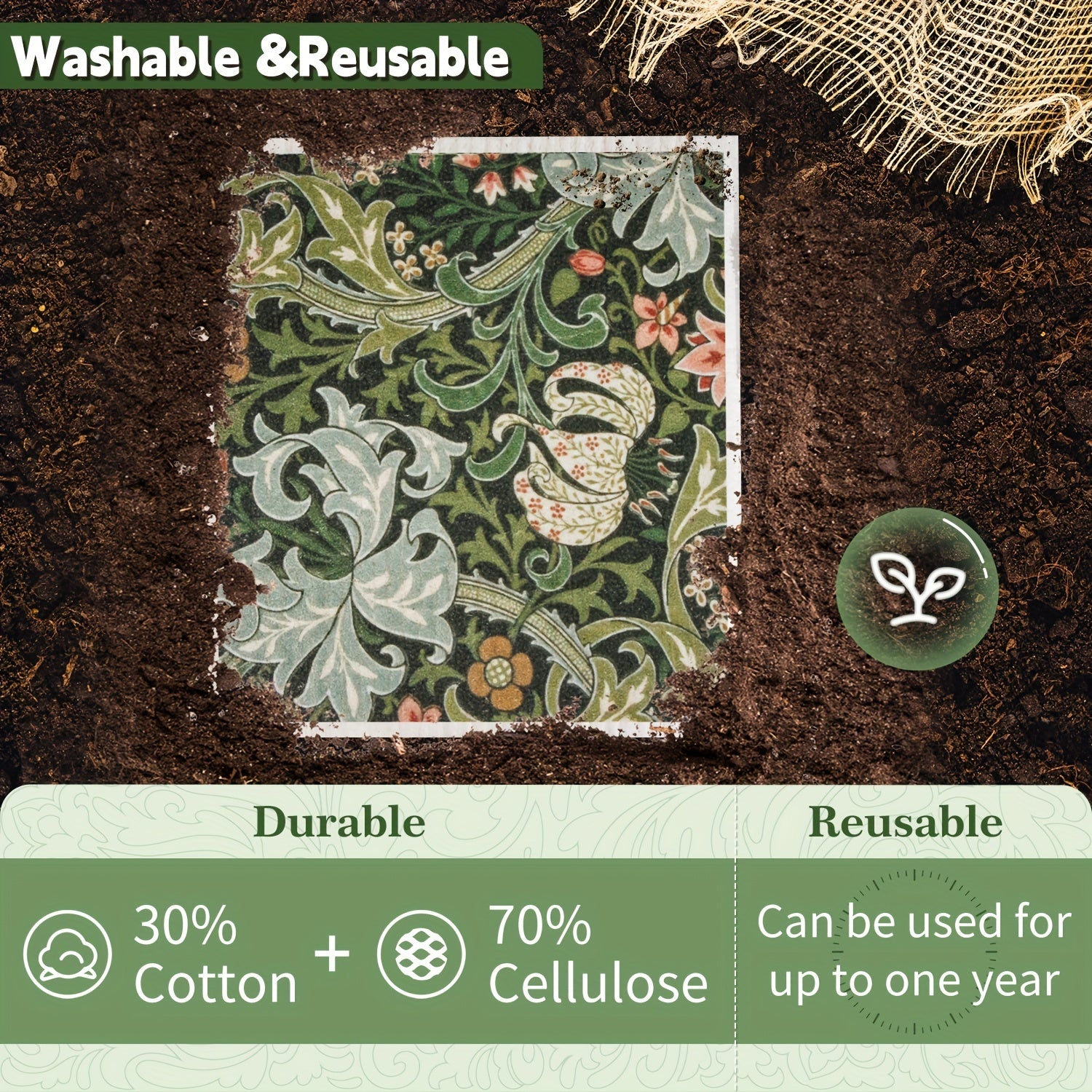 Set of 4, 8, or 16 Reusable Swedish Dishcloths for Kitchen Absorbent Cleaning