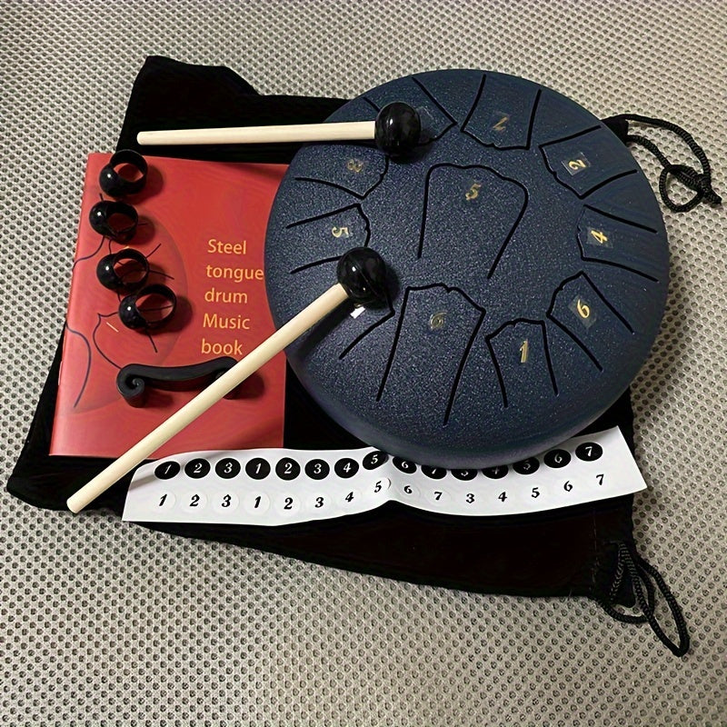 Steel Tongue Tambourine 6-Inch 11-Note D Key Portable Musical Instrument for Beginners