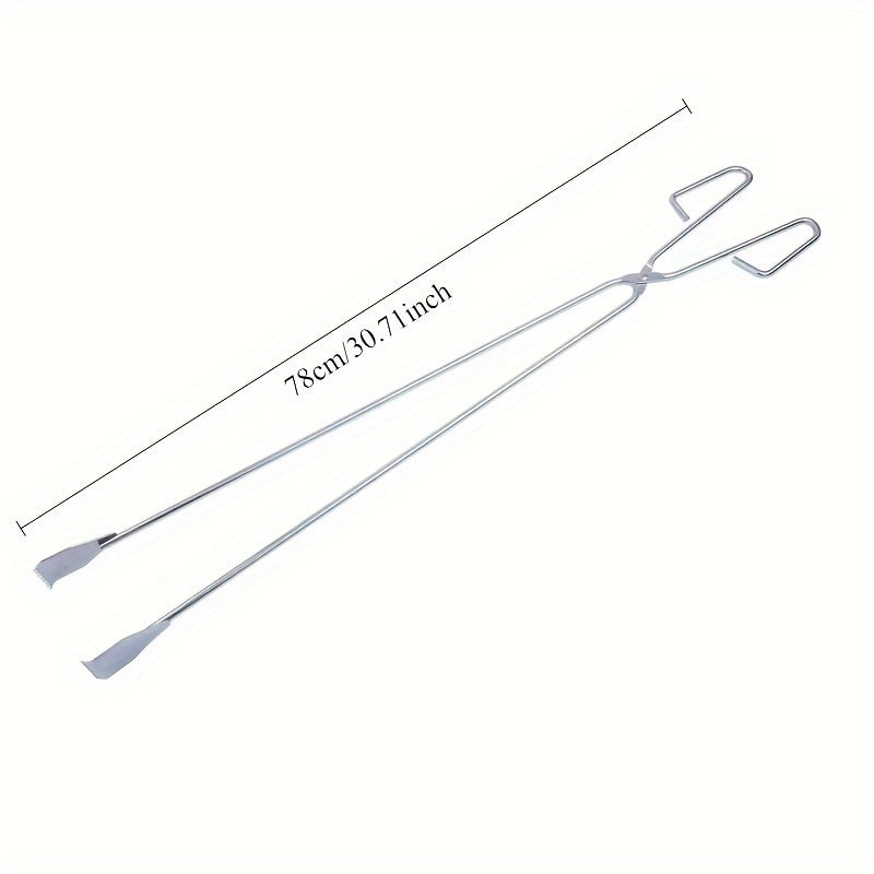 Multipurpose Metal Fireplace Tongs for Outdoor Cleaning BBQ Grills