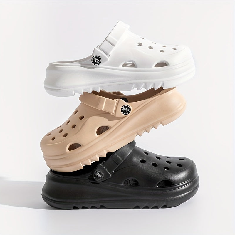 Women's Solid Color Platform Clogs for Summer Beach Outdoor Garden Slides