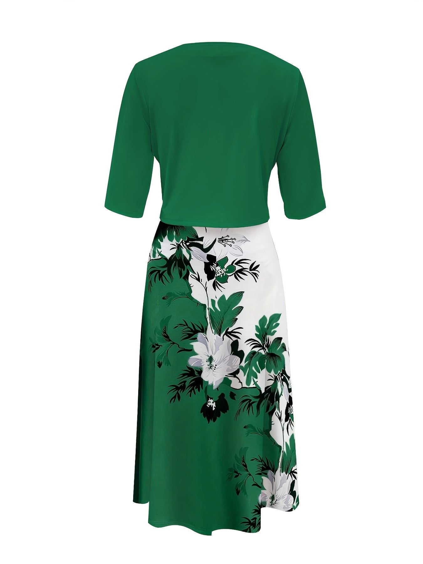 Conjunto de vestido con estampado floral para mujer con cárdigan y top sin mangas para primavera y verano