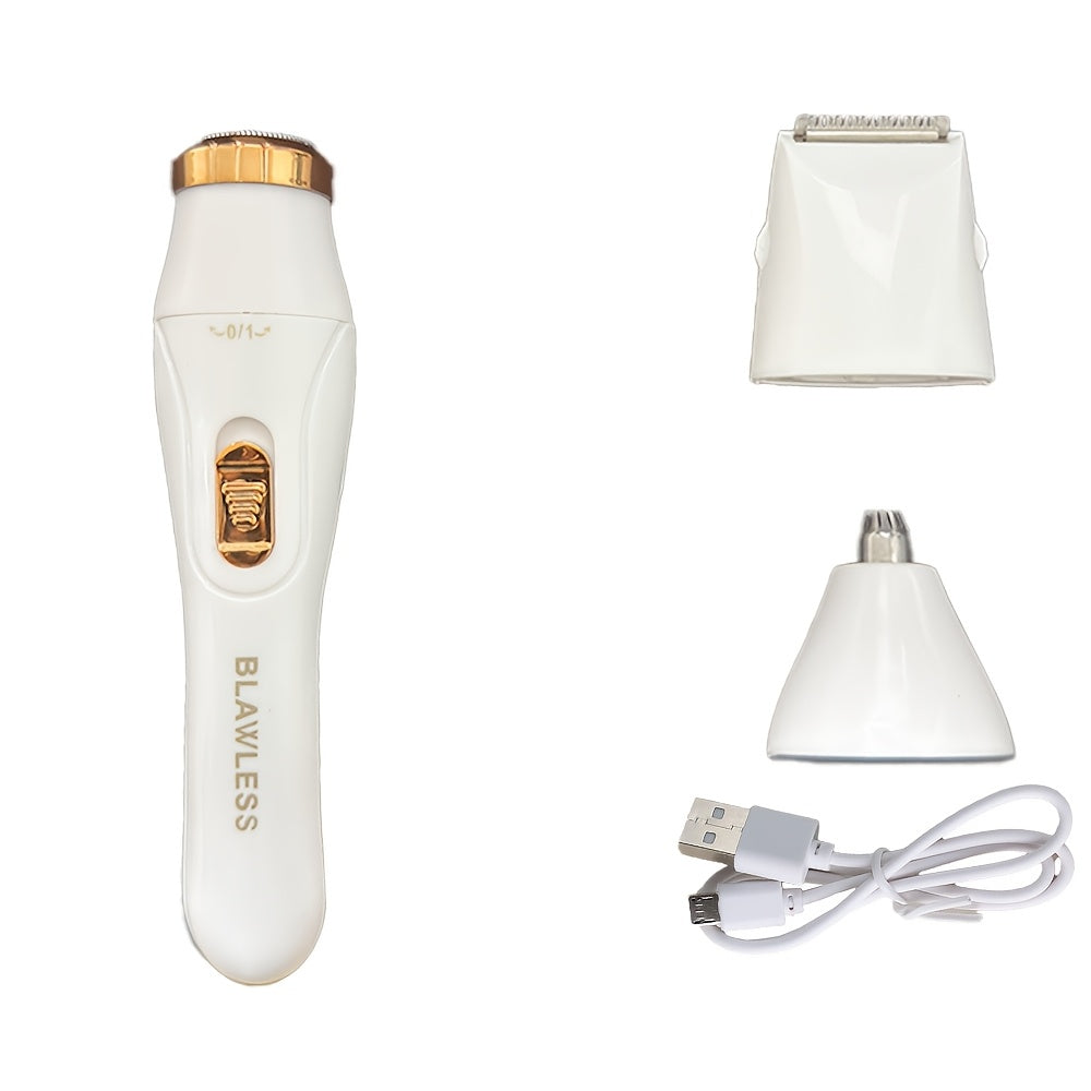 Set de depiladora eléctrica para mujer recargable para cara, nariz y cuerpo, con carga USB