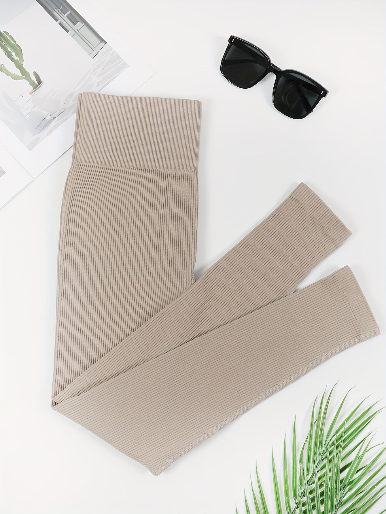 Women's High-Waist Seamless Yoga Leggings Light Gray Stretchable All-Season