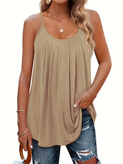 Women's Solid Color Tank Top Knit Fabric Sleeveless Camisole