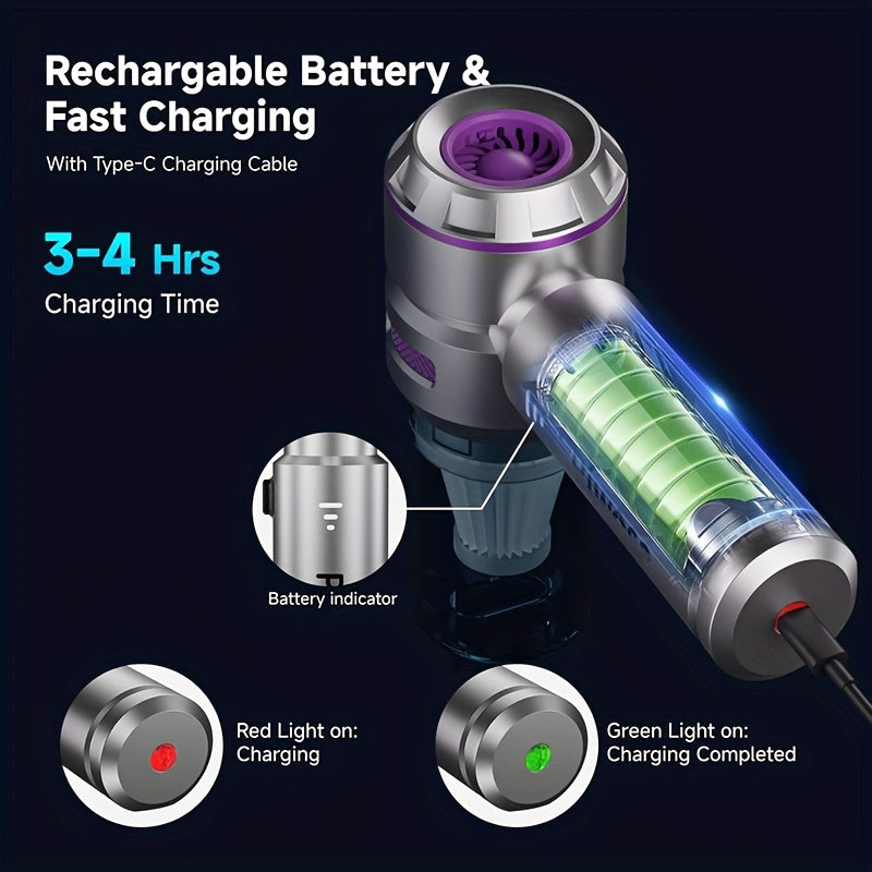 Handheld Cordless Vacuum with 16000Pa Suction 100W Brushless Motor Battery