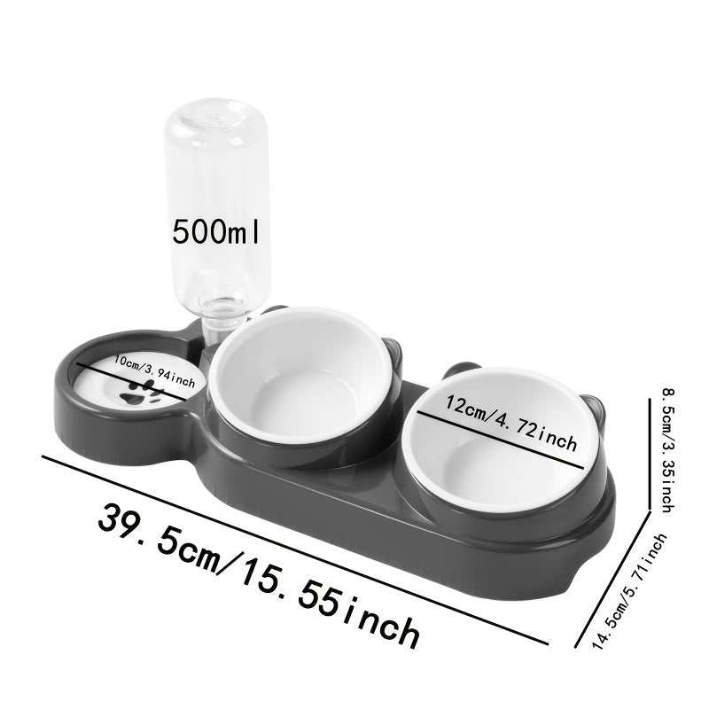 Dual-Bowl Automatic Pet Feeder and Water Dispenser for Cats and Small Dogs