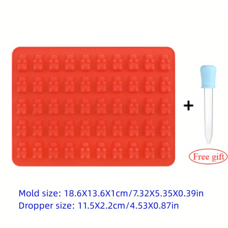 Silicone Mold Set 50 Cavities for Candy Gummy Bears and Chocolate Baking