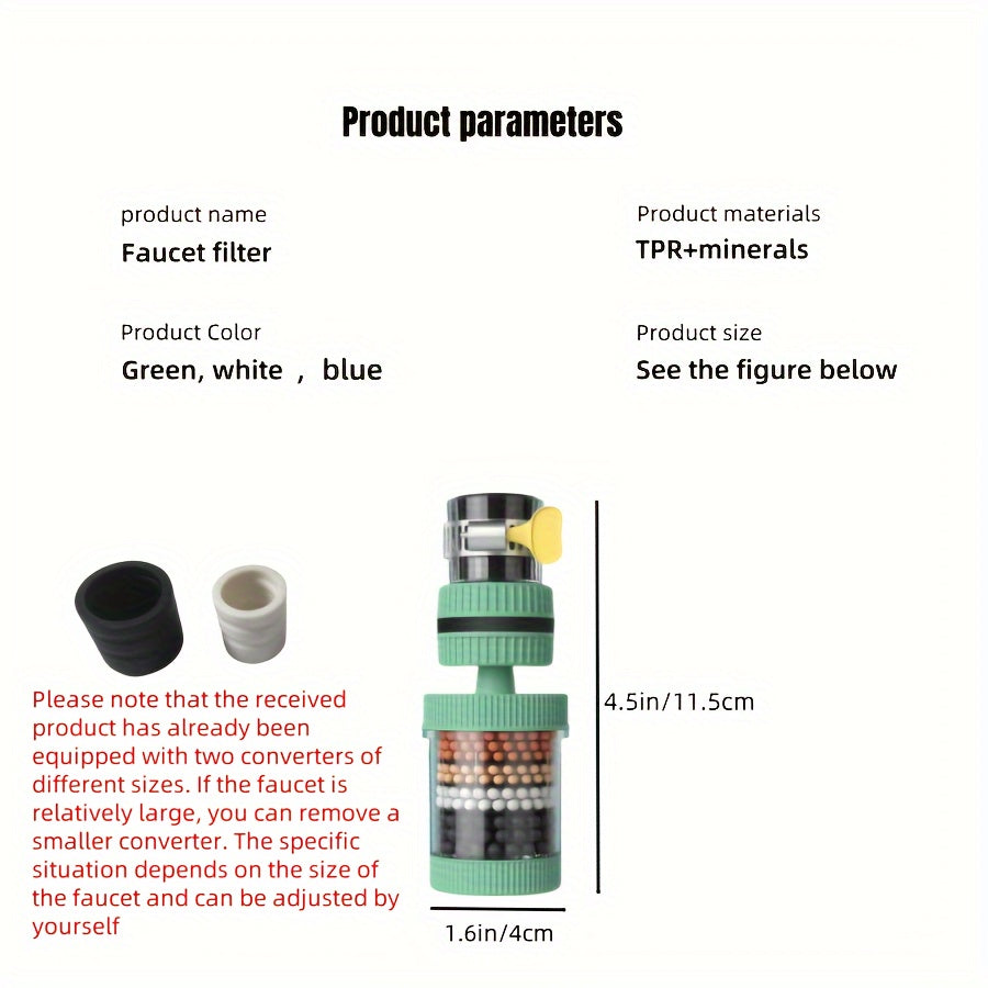 6-Layer Water Filter Faucet with 360° Rotatable Design and No Splashing