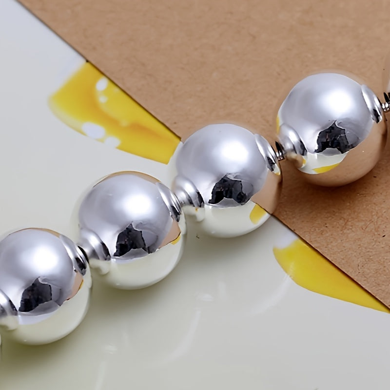 Sterling Silver Beaded Bracelet Vintage Style No Plating for Women and Men