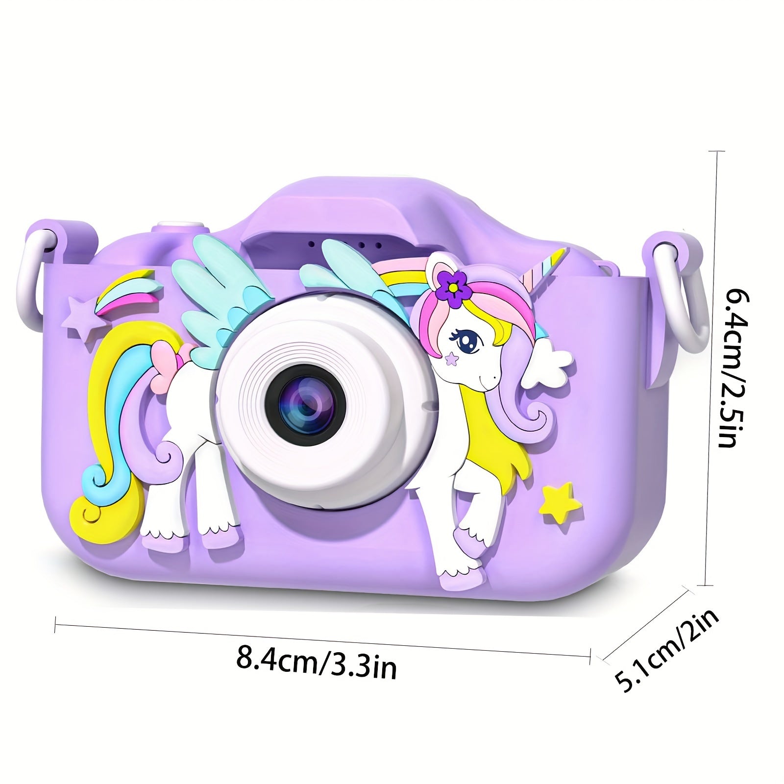 Kids Digital Camera for Boys and Girls Ages 3-12 Rechargeable Silicone Purple Selfie Camera