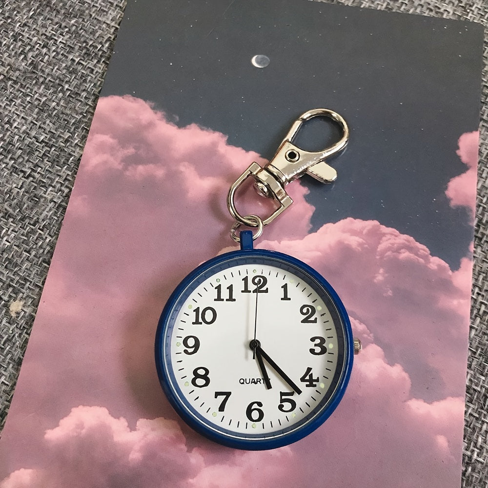 Large Number Nurse Exam Quartz Waterproof Pocket Watch with Key Chain for Students