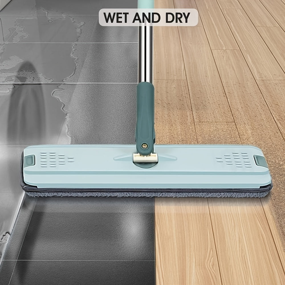 Simple-Care Flat Mop Kit - Nam va Quruq Sirtlar uchun Mos, Oshxona, Hammom, Yashash Xonasi Barcha Sirtlarga Yumshoq - Elektr energiyasi talab qilinmaydi, Uzoq muddatli Plastik Materiallar