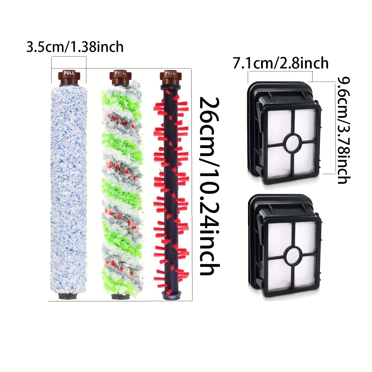 Bissell CrossWave va Pet Pro bilan mos keladigan vakuum aksessuarlar to'plami - Ko'p qirrali cho'tka roli va nam/quruq tozalash uchun filtrni o'z ichiga oladi, 1866, 1868, 1785, 1926, 2306 seriyalari bilan mos keladi.