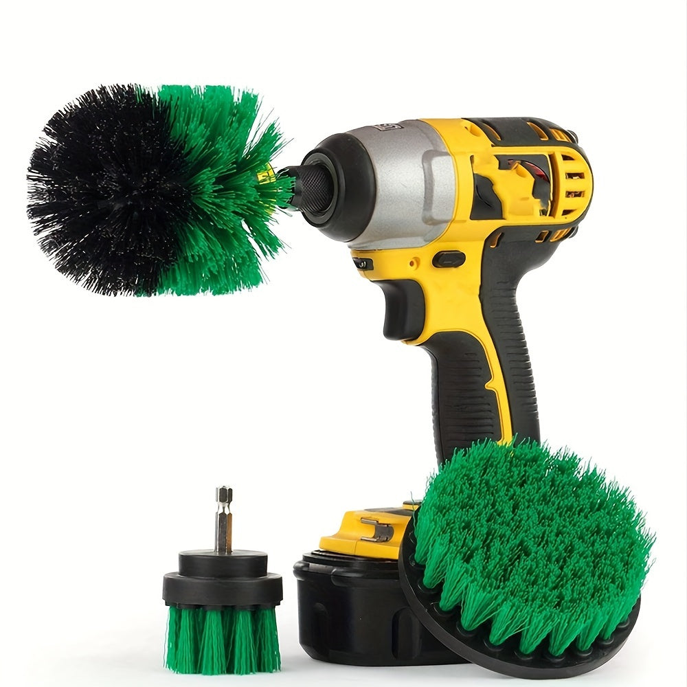 Juego de accesorios de cepillo de taladro de 3 piezas para limpieza de baño, cocina y coche