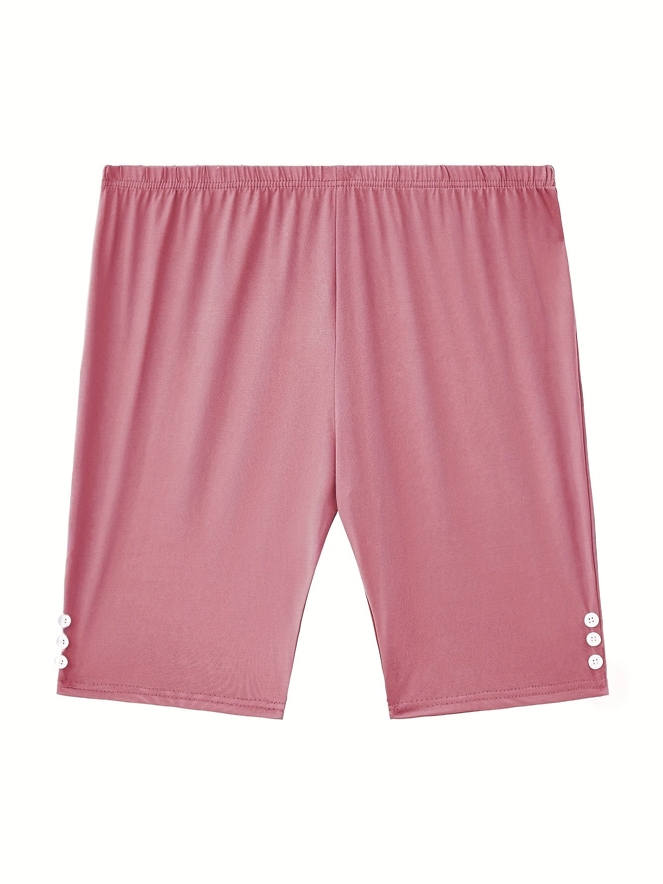 Women's Plus Size Bermuda Shorts Summer High Stretch Solid Color Casual