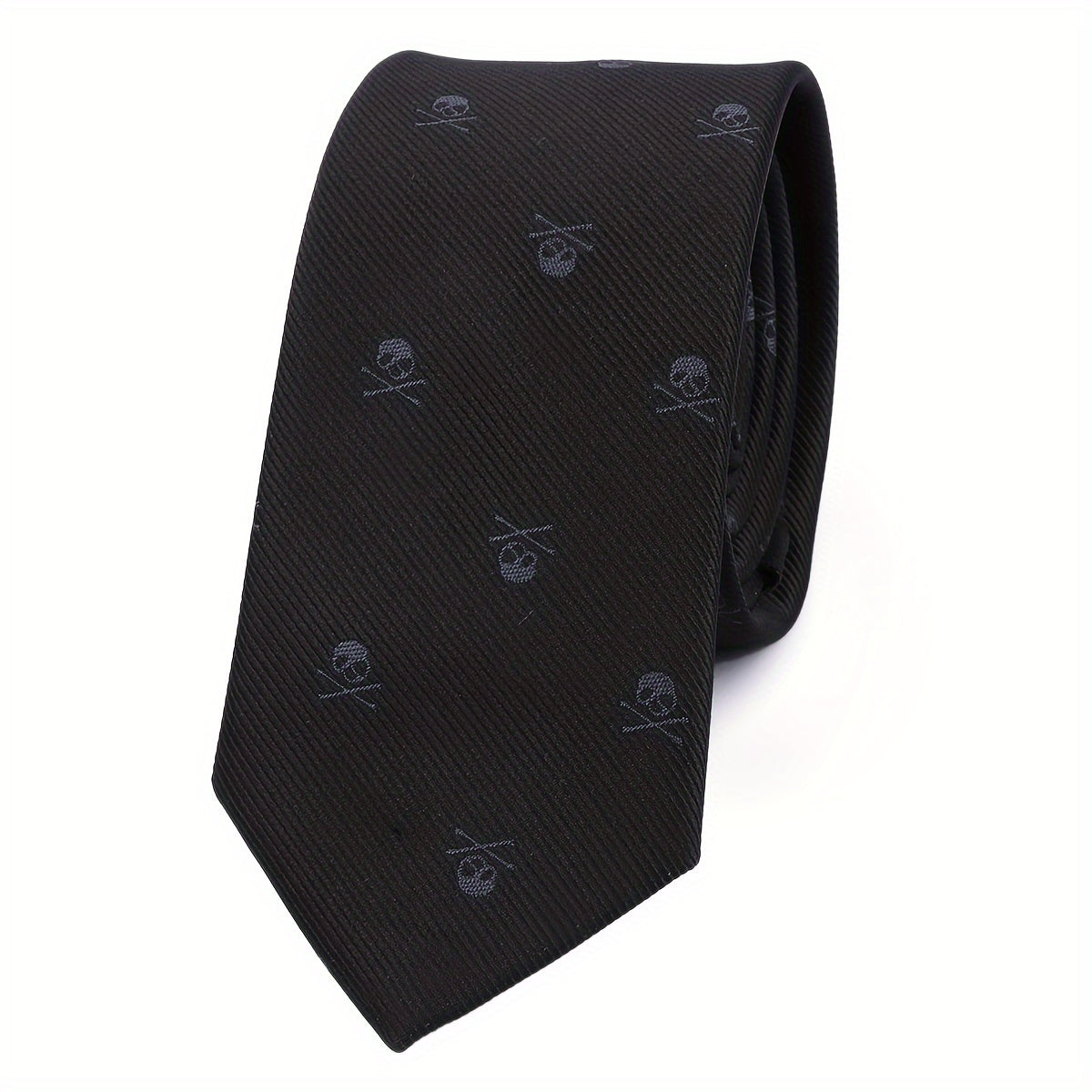 Polyester Printed Fashion Necktie with Classic Skull Design for Men, Perfect for Gift Giving