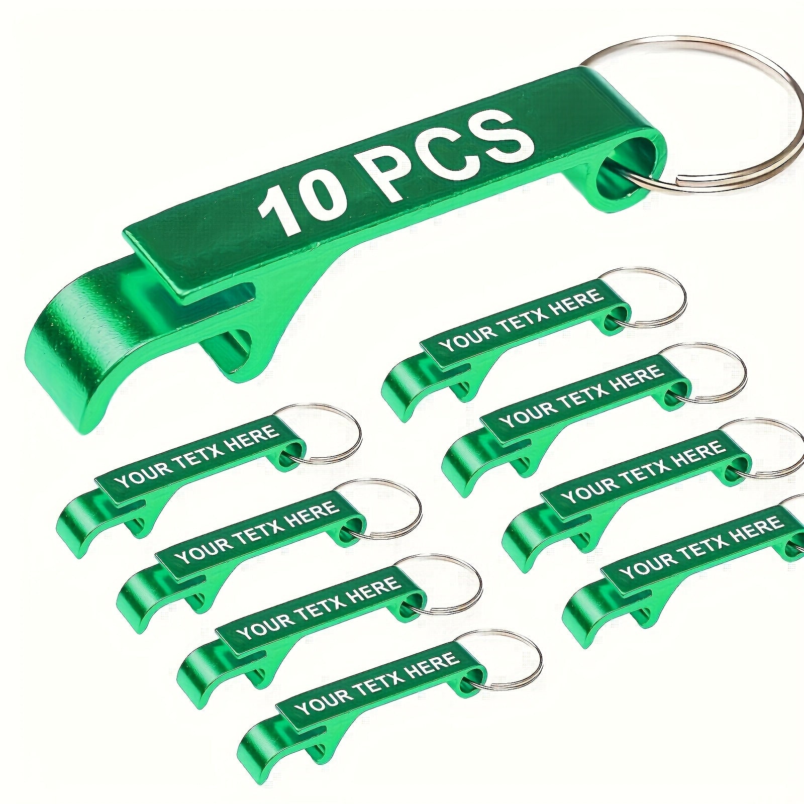 10 Custom Metal Bottle Opener Keychains for Parties and Celebrations Durable Kitchen and Restaurant Use