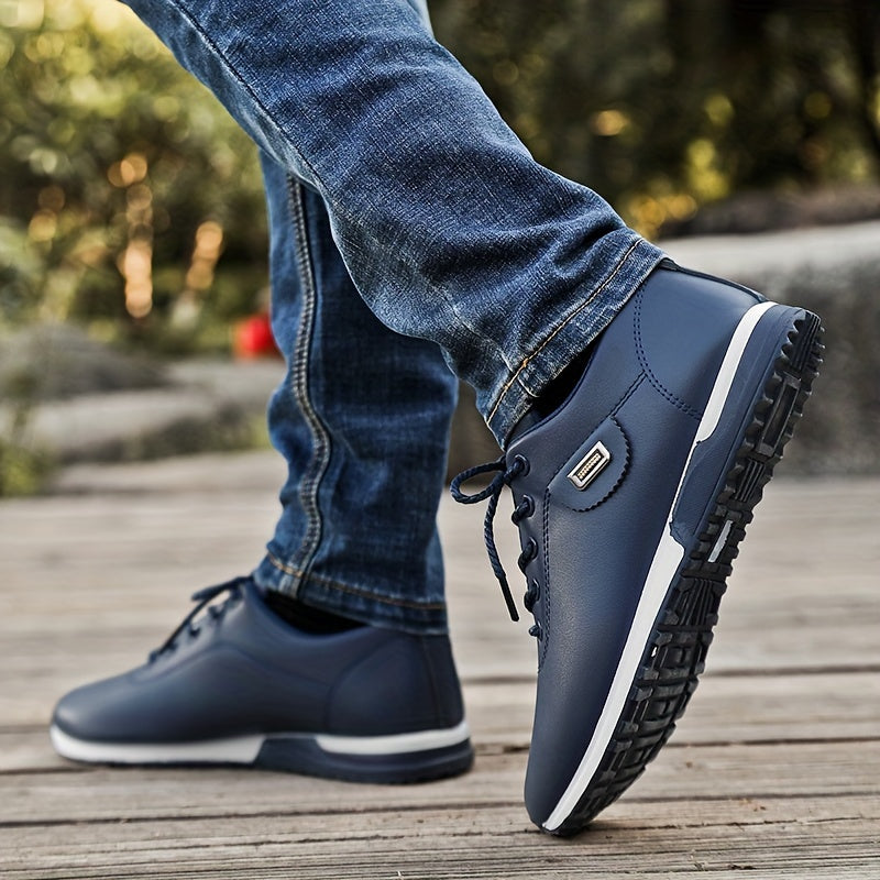 Men's Casual Sports Shoes Low Top PU Upper EVA Insole All-Season Sneakers