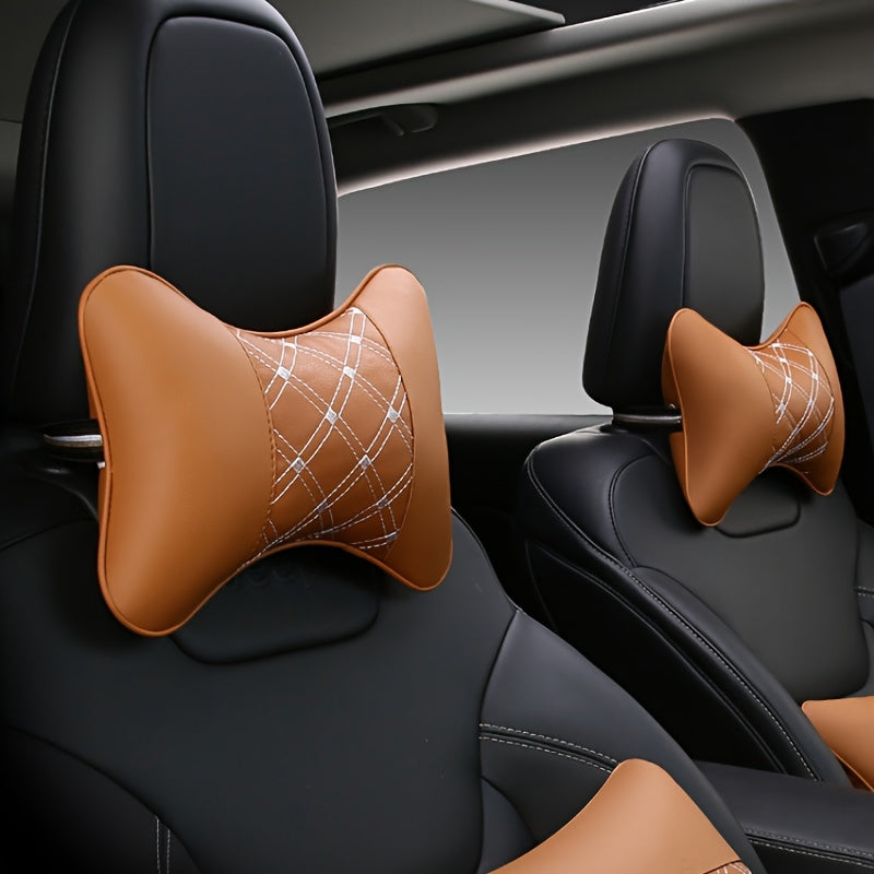 Unisex Synthetic Leather Car Headrest Cushion for Fatigue Relief