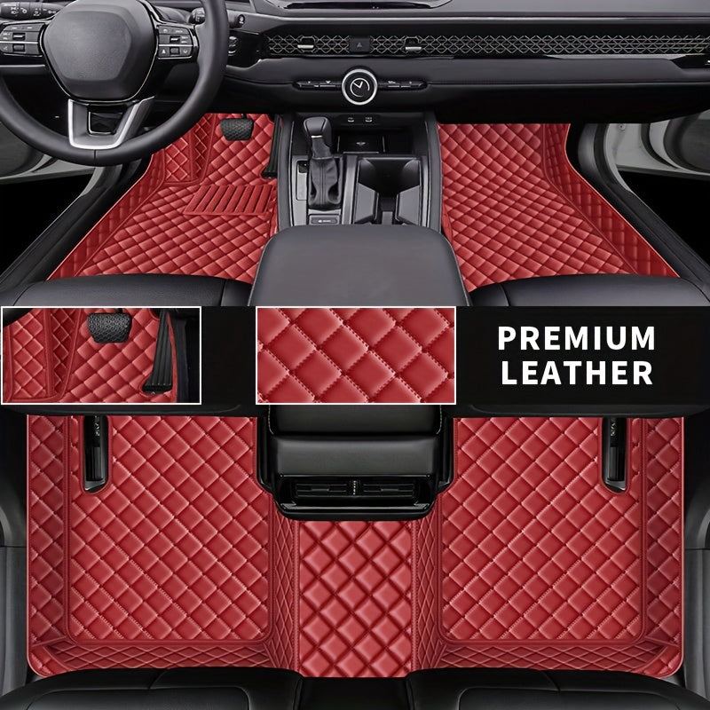 Car Floor Mats Set Faux Leather All-Weather Durable for Left-Hand Drive