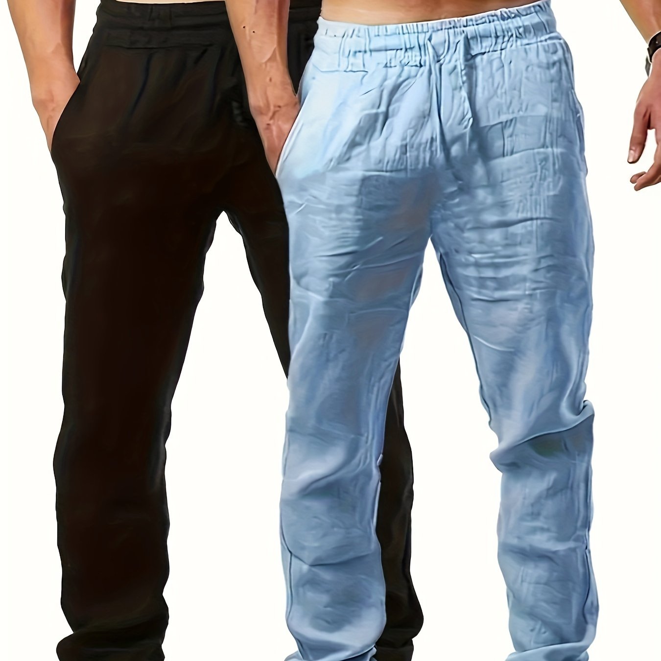 2-Pack Katta O'lchamdagi Erkaklar Mustahkam Rangli Shimlar, Tasodifiy Paxta Qopqoqlari bilan, Bahor/Kuz Mavsumiga Mos, Kattalar O'lchamlari, To'qilgan Matodan