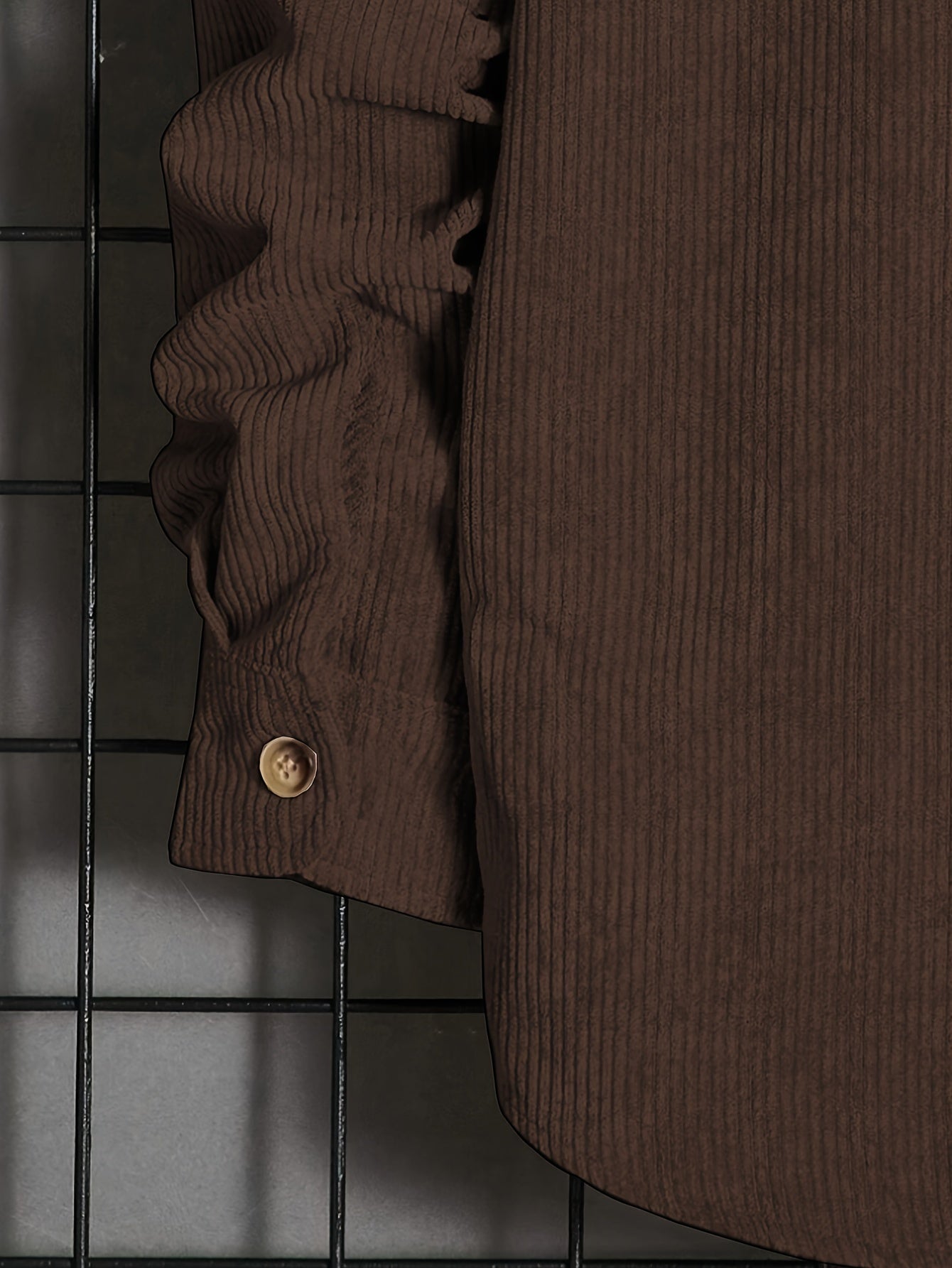 Conjunto casual de pana para hombre, camisa de manga larga con botones y pantalones con cordón para otoño e invierno